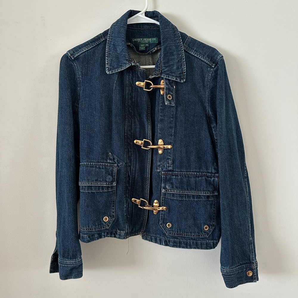 Ralph Lauren Blue Jean Jacket with Gold Lobster Clasp